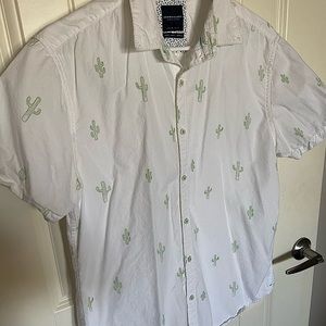 Men’s Cactus Print Casual Button-down Shirt